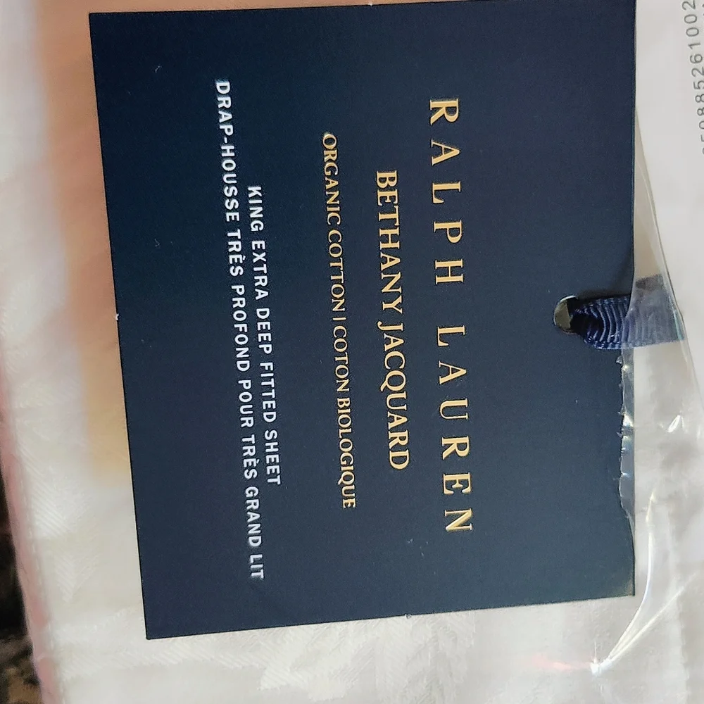 Ralph Lauren Organic cotton bedding white sheets.